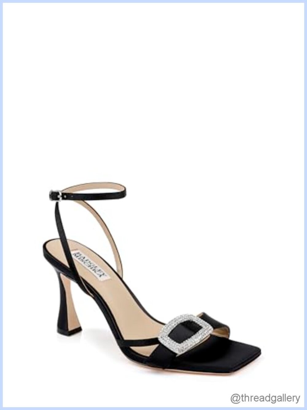 Silk Peep Toe Stiletto Heeled Sandals with Ankle Strap and Buckle
